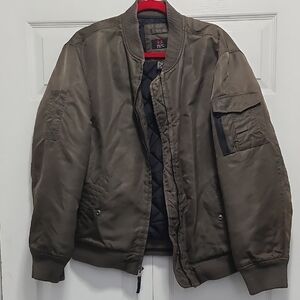 Emergency Exit Green Bomber Jacket with Ribbed Collar Mens‎ Sz M